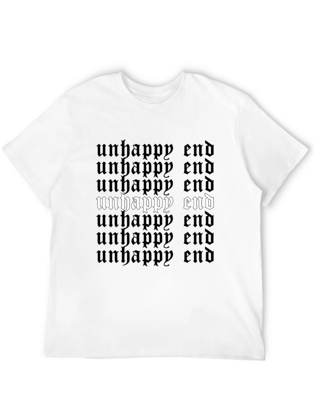 Unhappy End Graphic Tee - Gothic Style Black T-Shirt