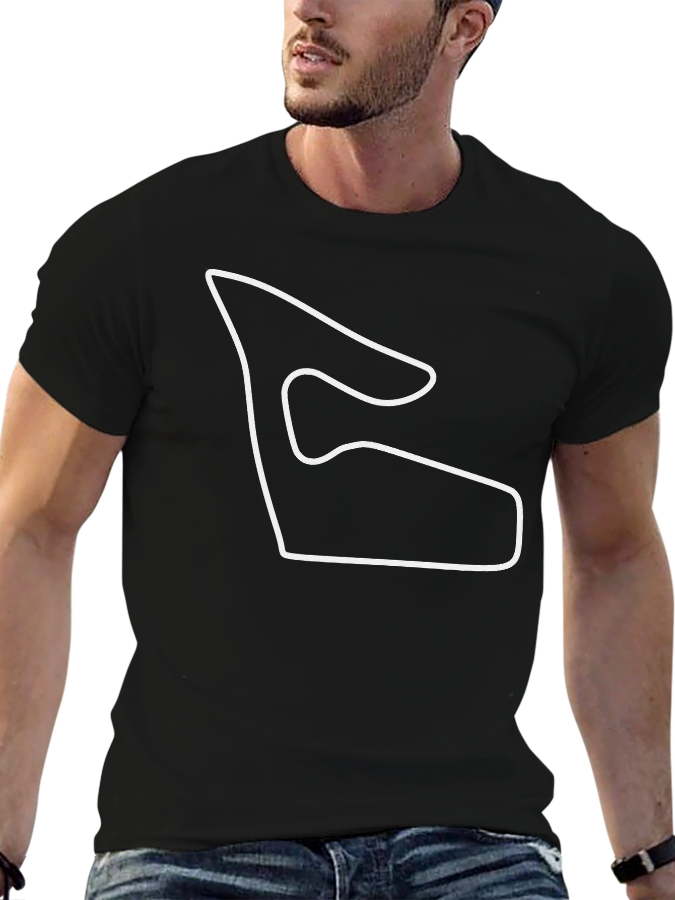 Racing Circuit Outline Black Tee