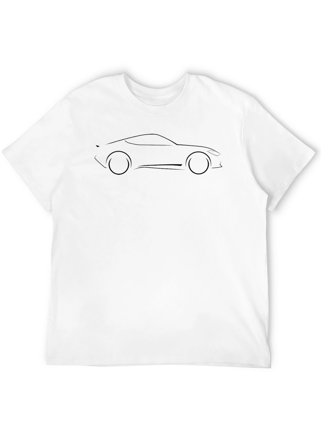 Sleek Car Outline Black T-Shirt