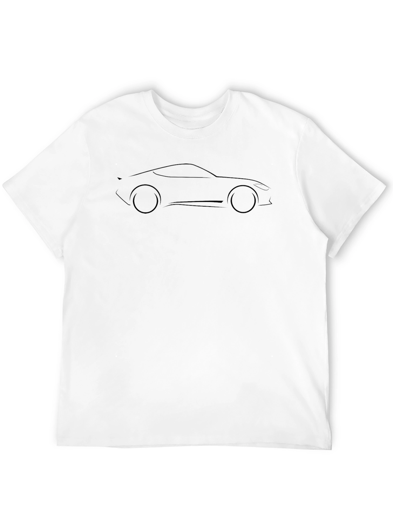 Sleek Car Outline Black T-Shirt