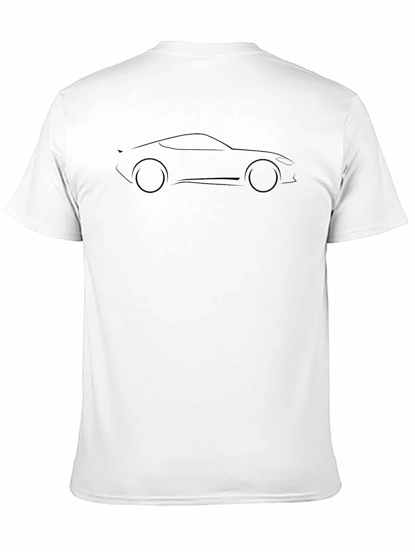 Sleek Car Outline Black T-Shirt