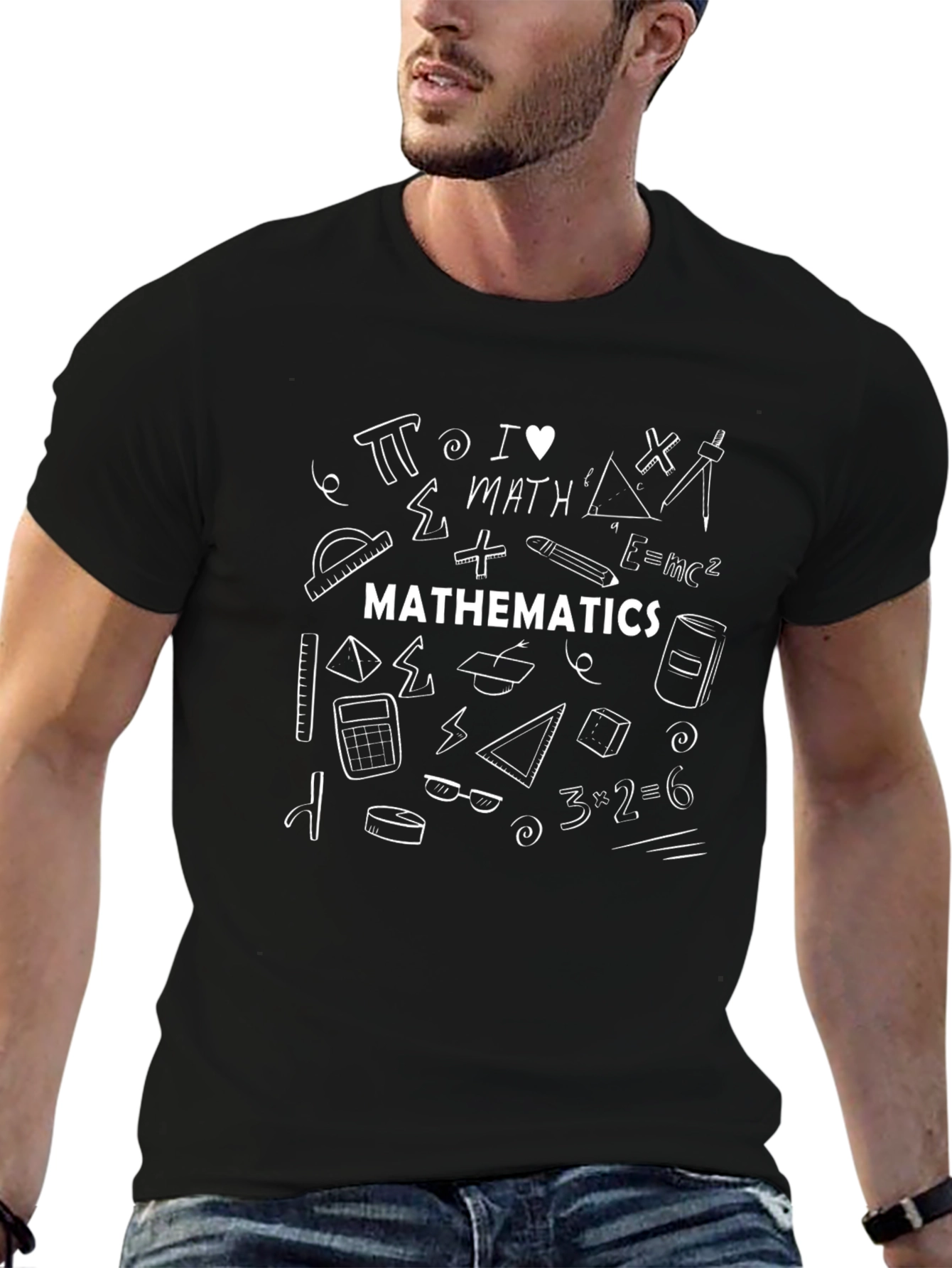 I Love Math Black T-Shirt - Mathematics Tee