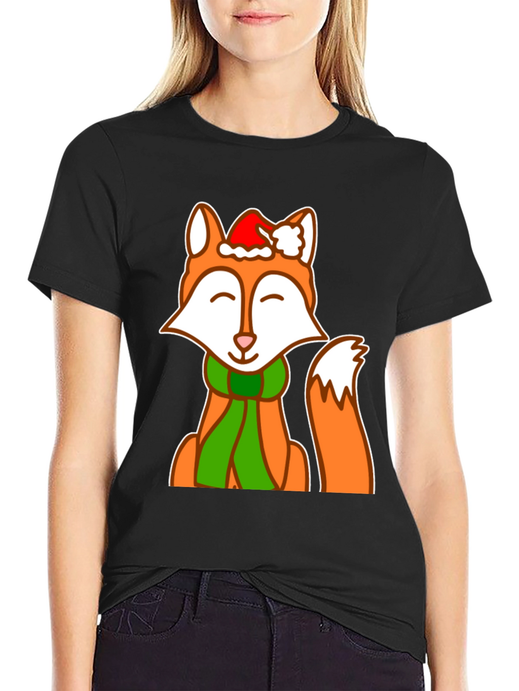 Festive Fox Graphic Tee - Holiday Cheer