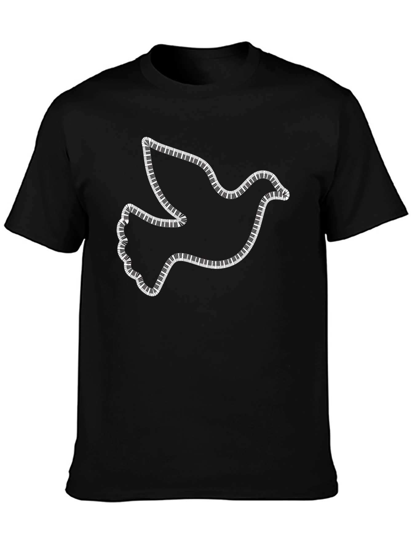 Dove Piano Keys Black T-Shirt