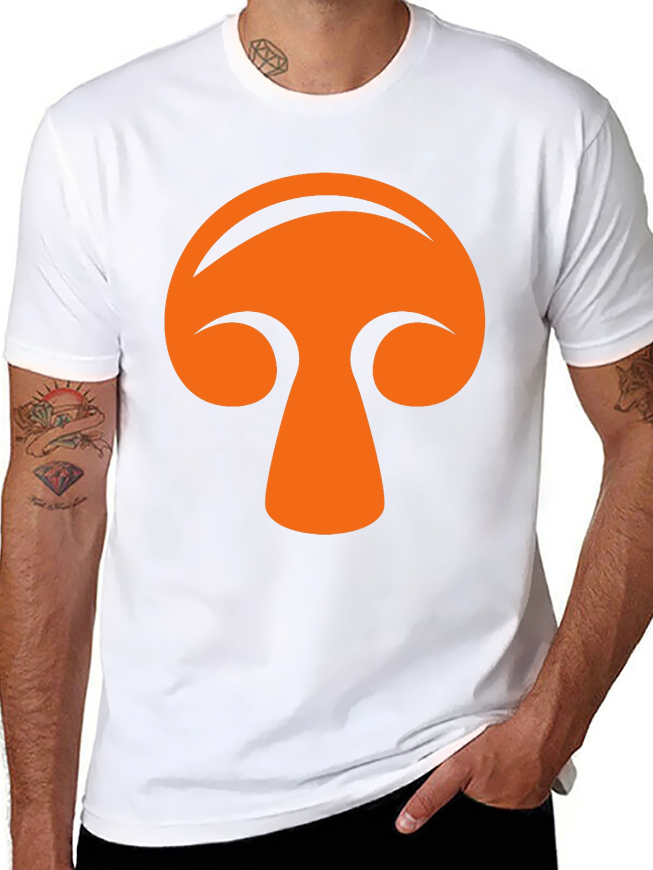Funky Mushroom Graphic Tee - Black