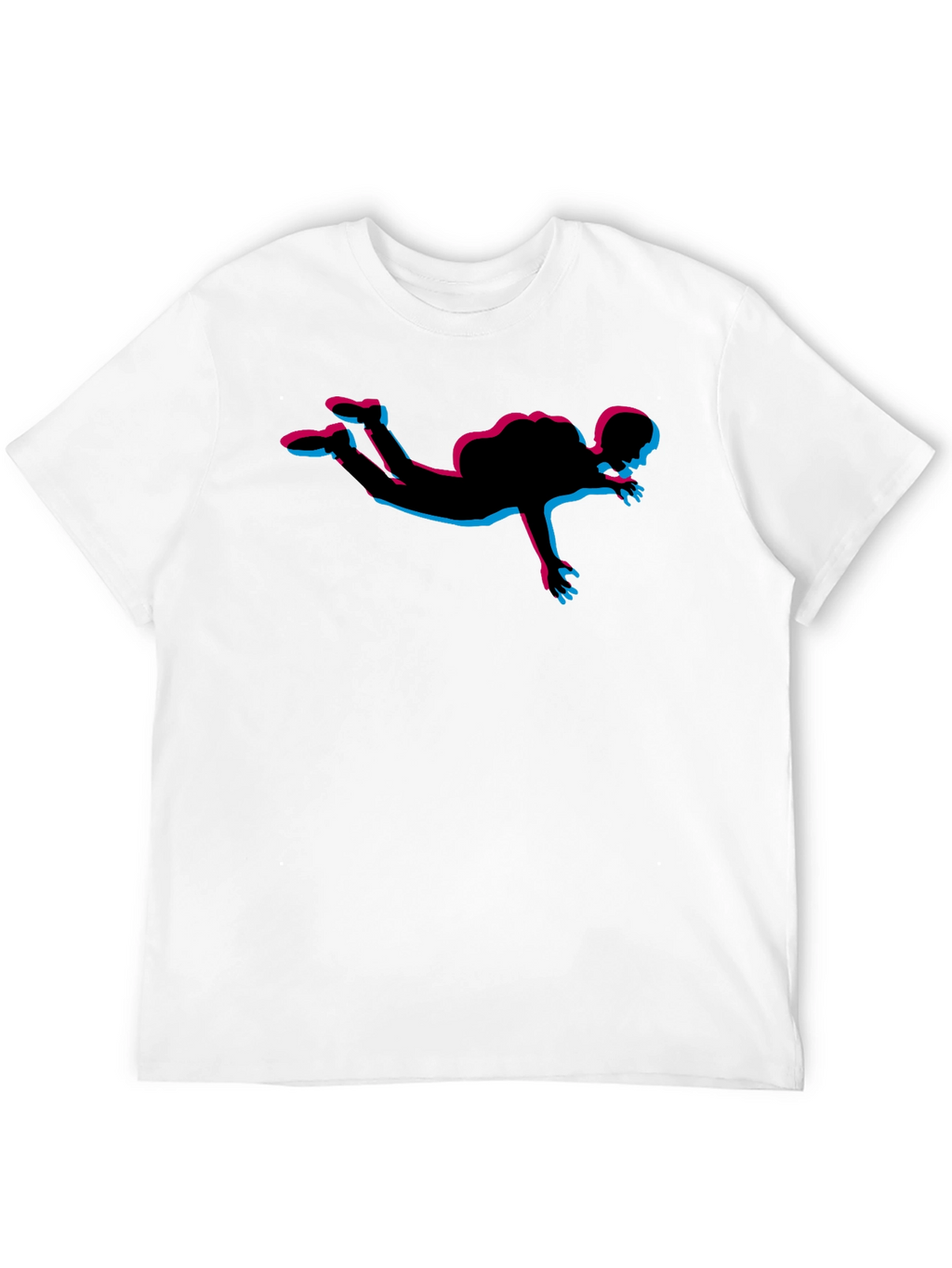 Skydiving Silhouette Graphic Tee - Black