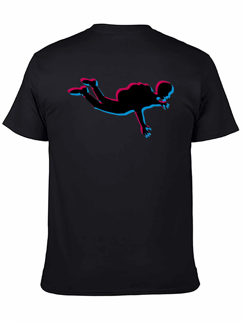 Skydiving Silhouette Graphic Tee - Black