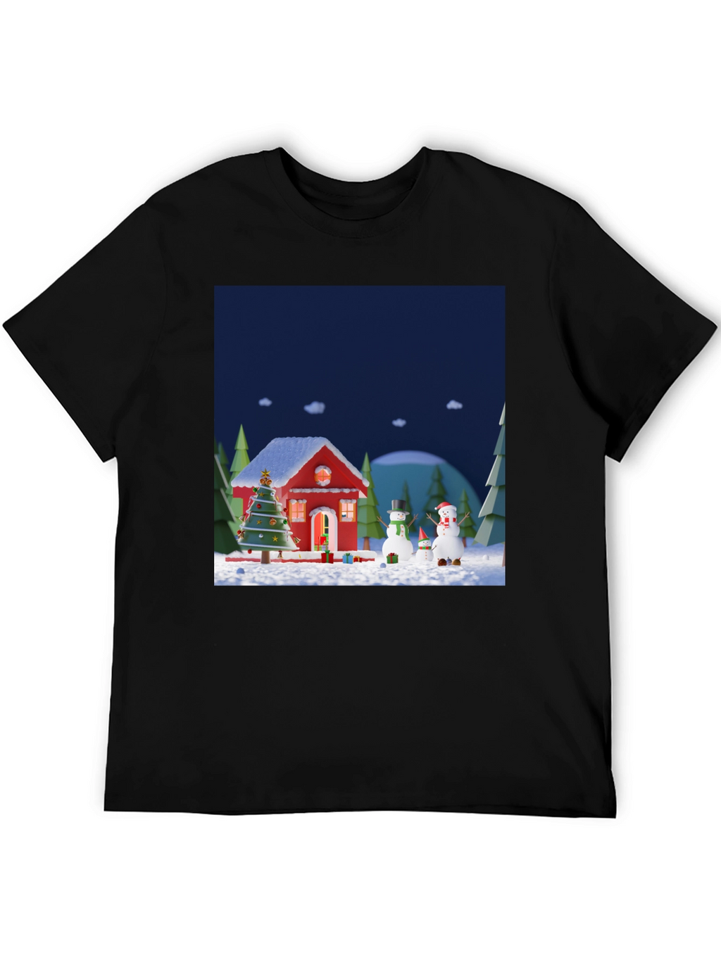 Festive Christmas T-Shirt with Holiday Scene
