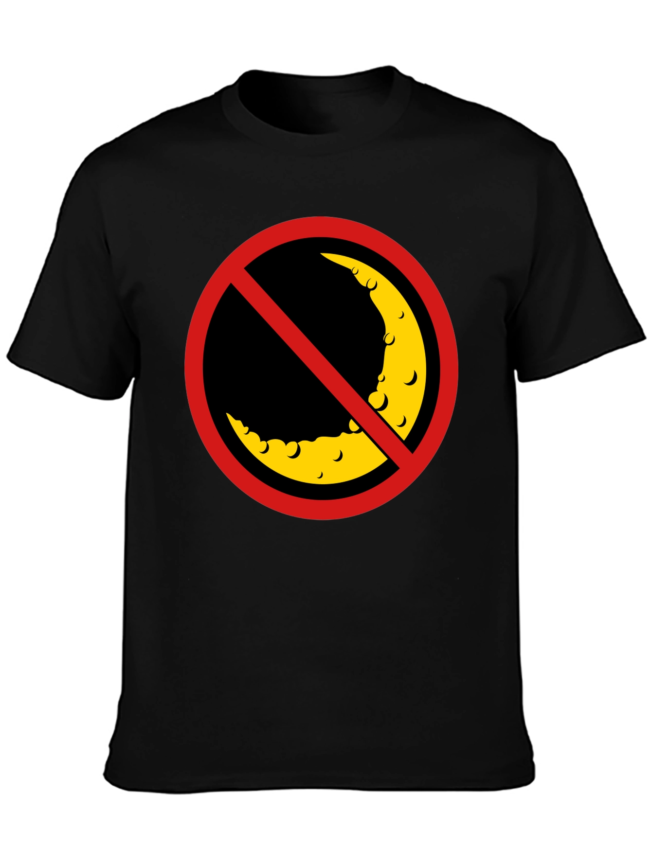No Moon Zone Graphic Tee - Black Cotton Comfort