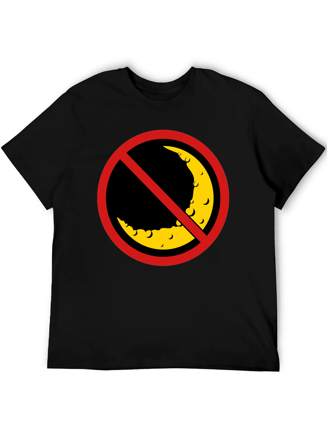 No Moon Zone Graphic Tee - Black Cotton Comfort