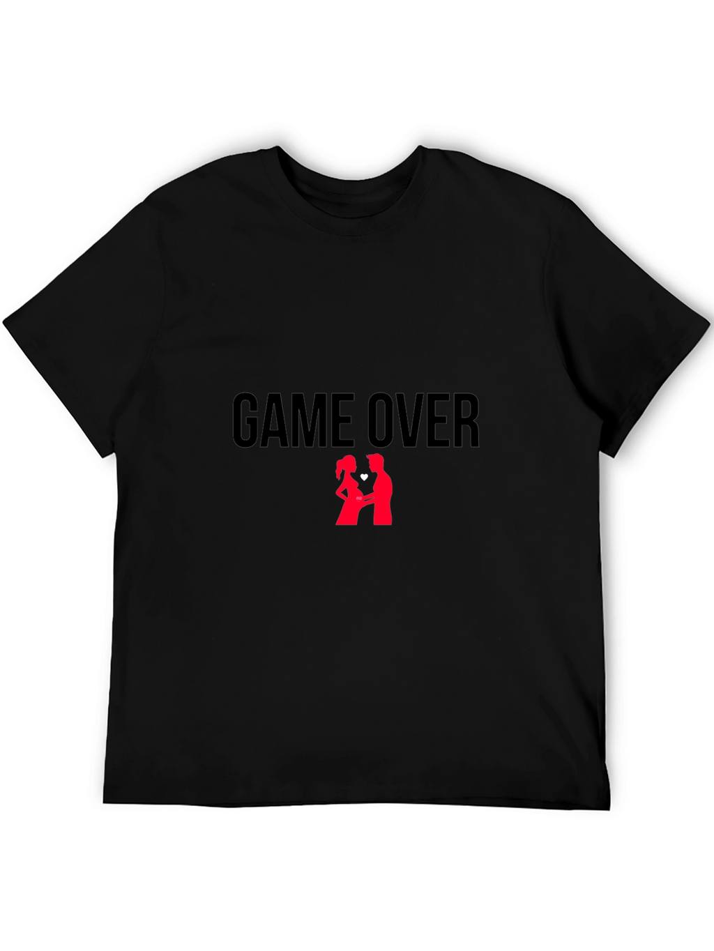 Game Over Couple T-Shirt - Black