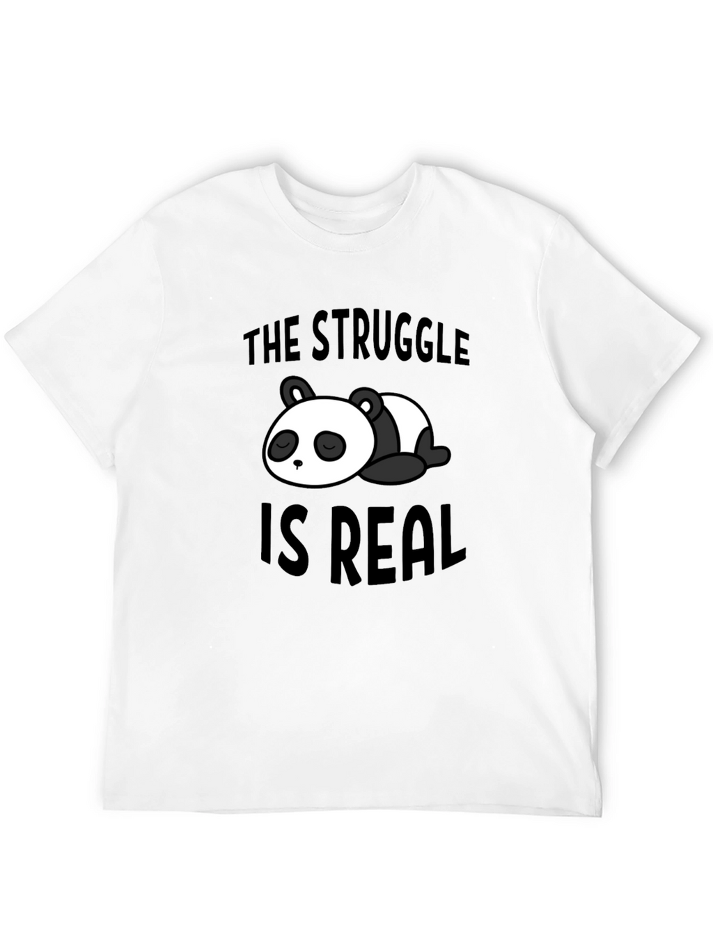 Struggle is Real Panda Graphic Black T-Shirt