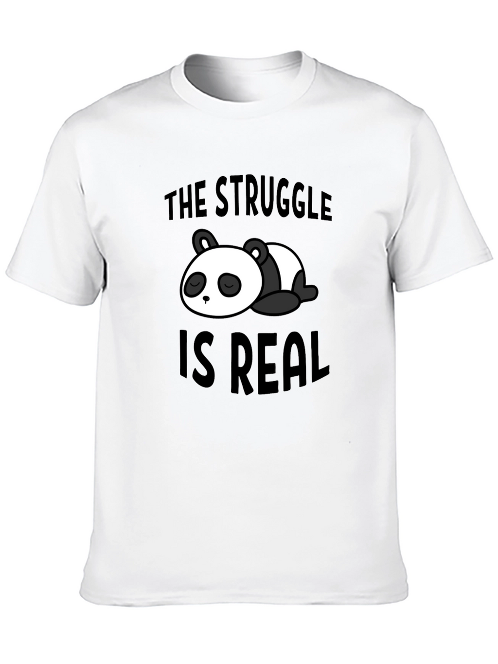Struggle is Real Panda Graphic Black T-Shirt