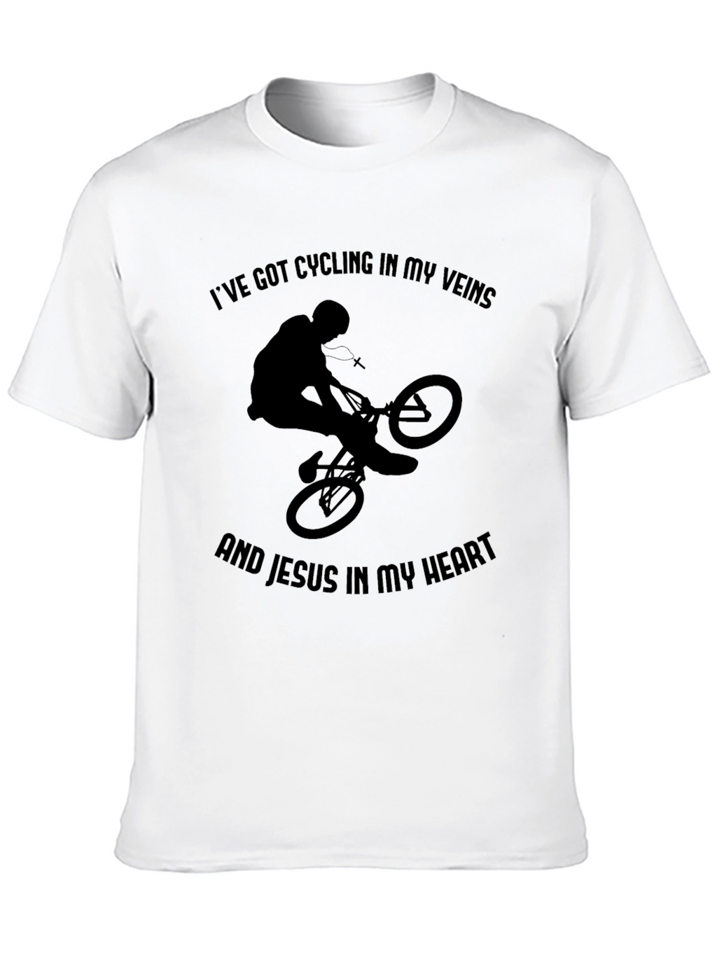 Cycling and Jesus Graphic Tee - Black