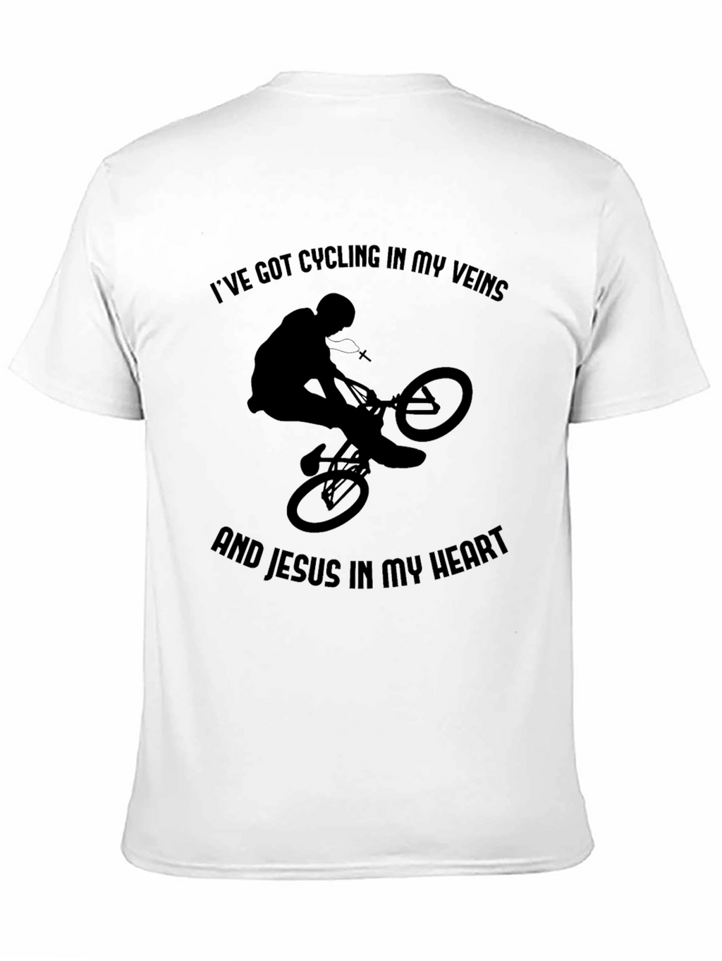 Cycling and Jesus Graphic Tee - Black