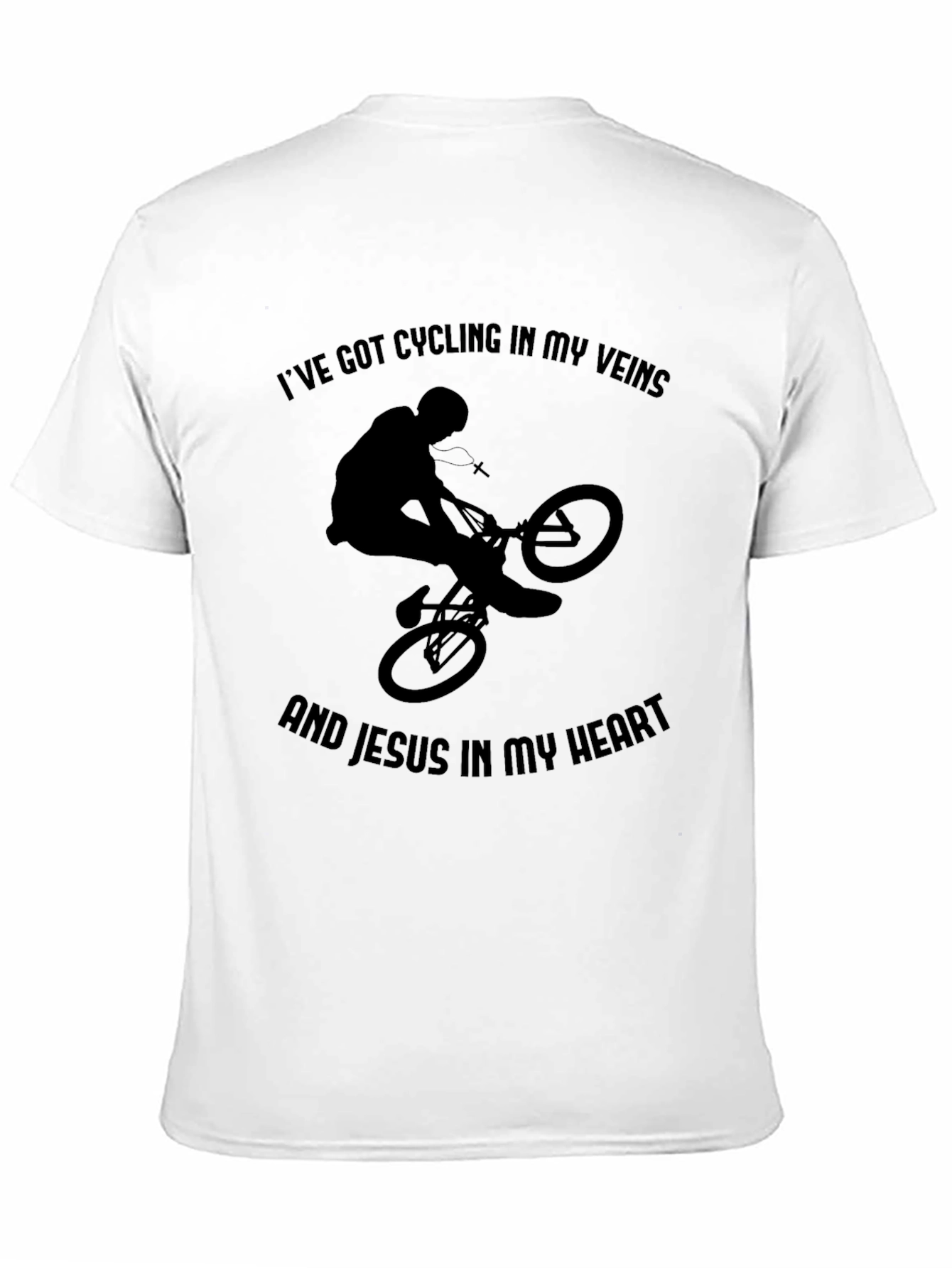 Cycling and Jesus Graphic Tee - Black