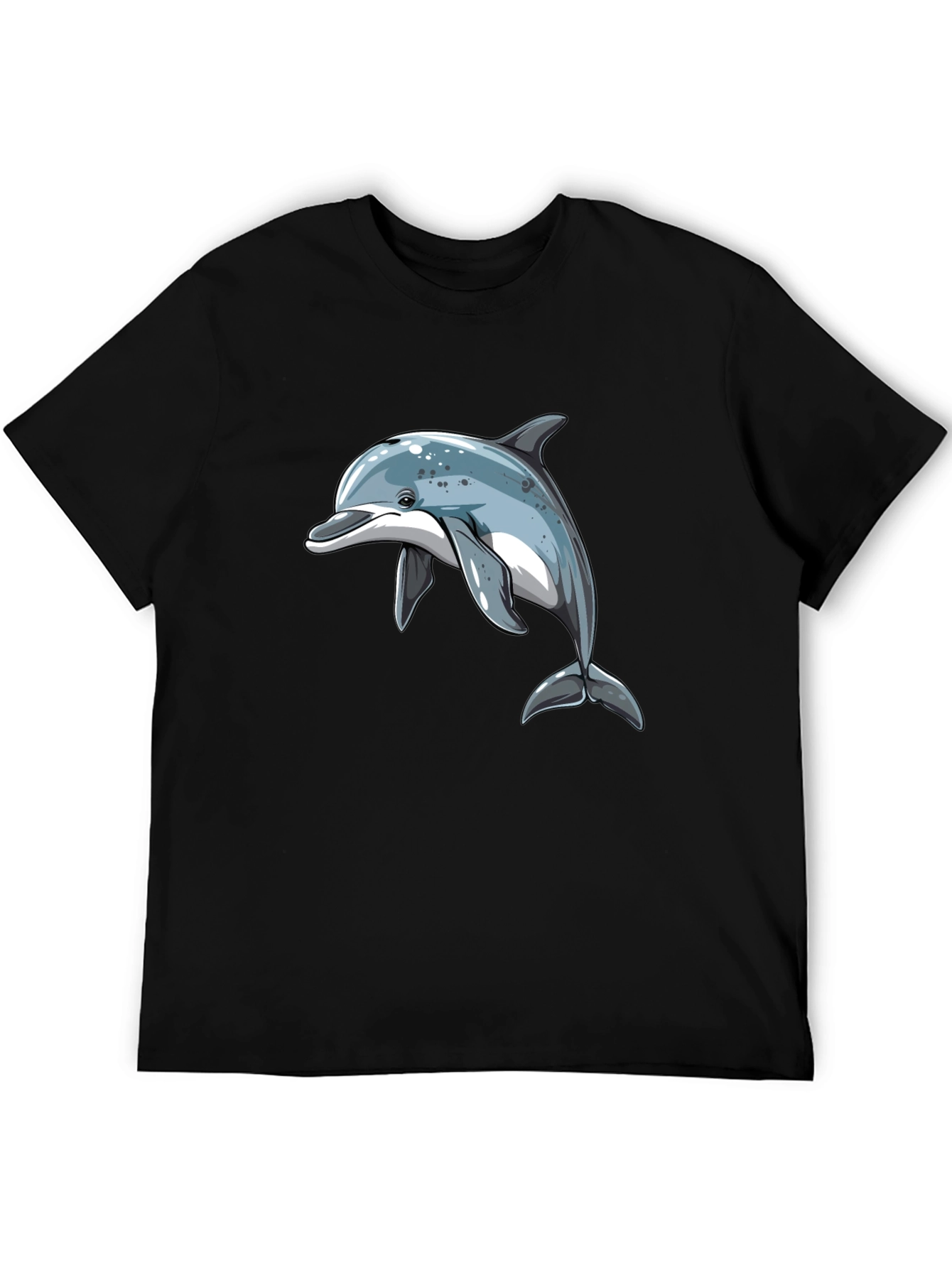 Dolphin Graphic Black T-Shirt - Stylish Casual Wear