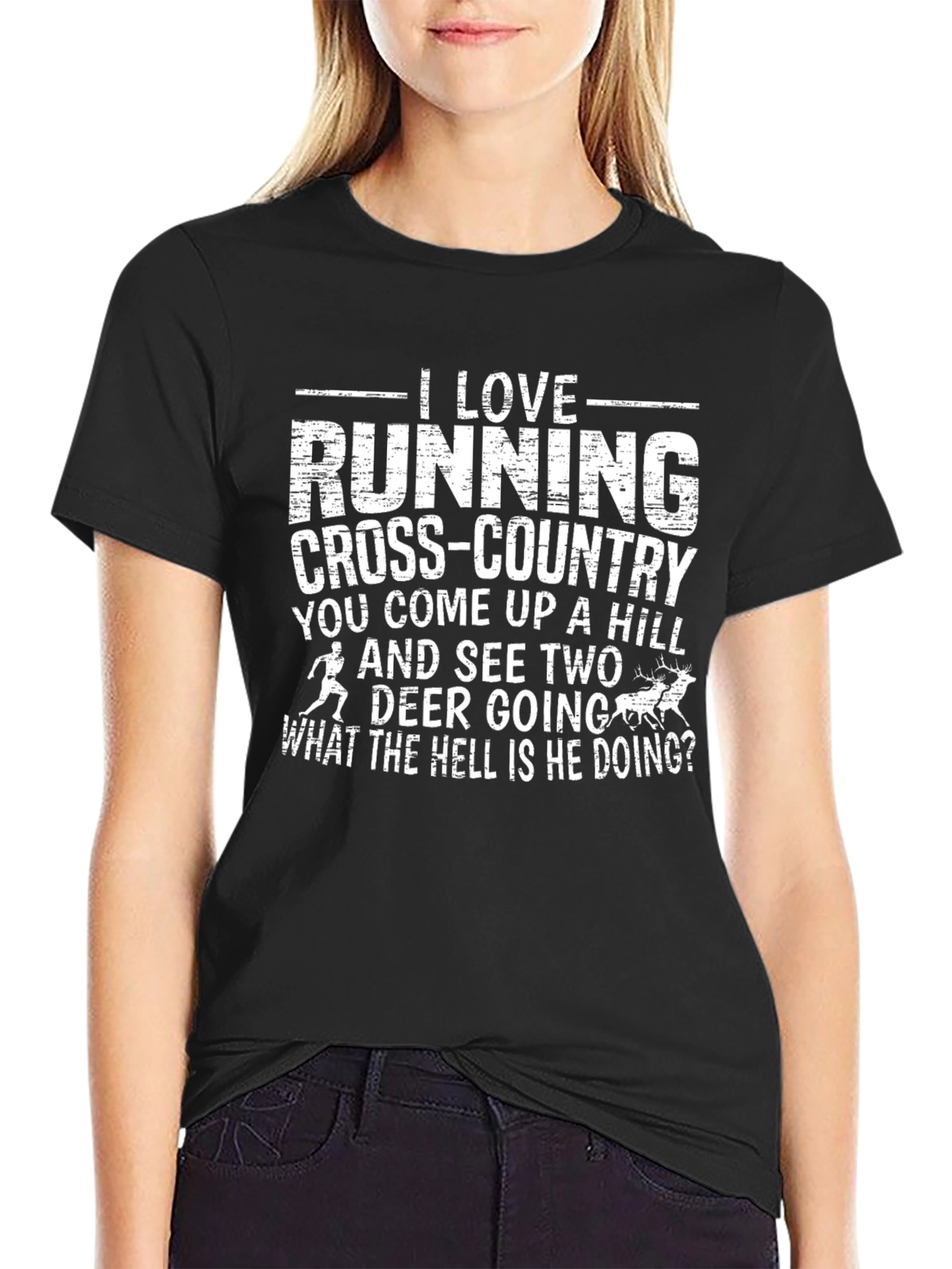 Cross Country Running Graphic Tee Shirt