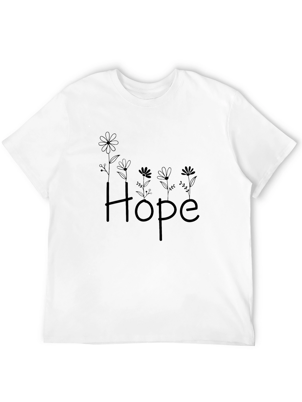 Floral Hope Graphic Tee - Black T-Shirt