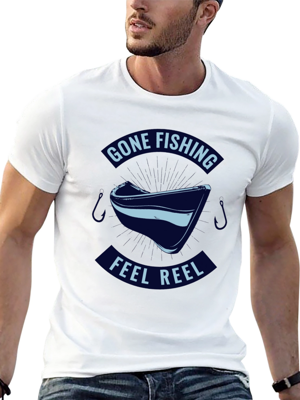 Gone Fishing Feel Reel T-Shirt - Black