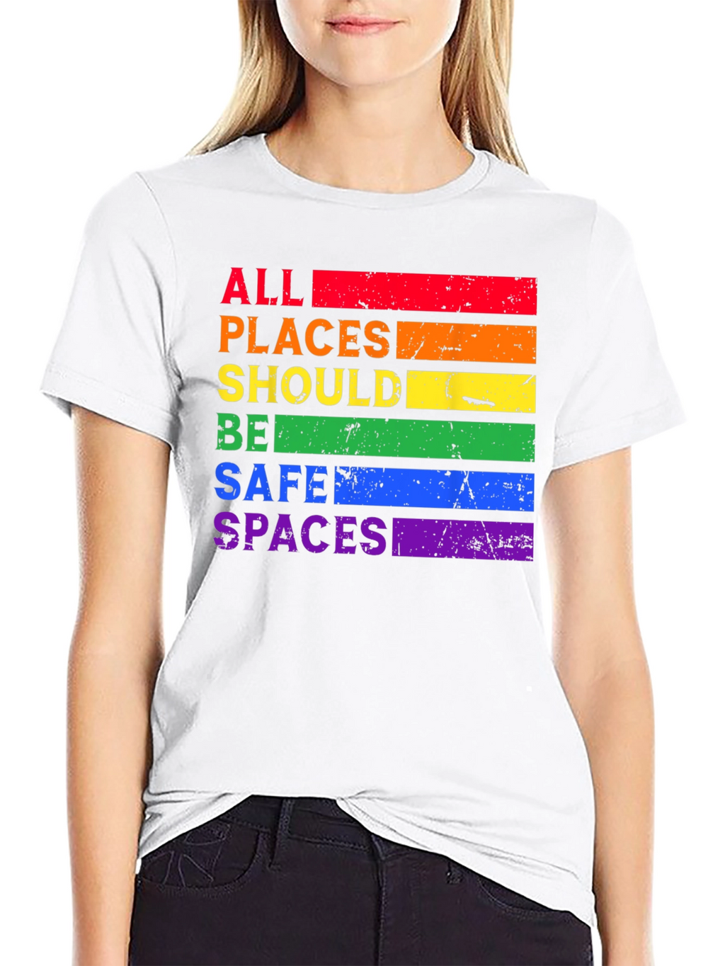Rainbow All Places Should Be Safe Spaces T-Shirt