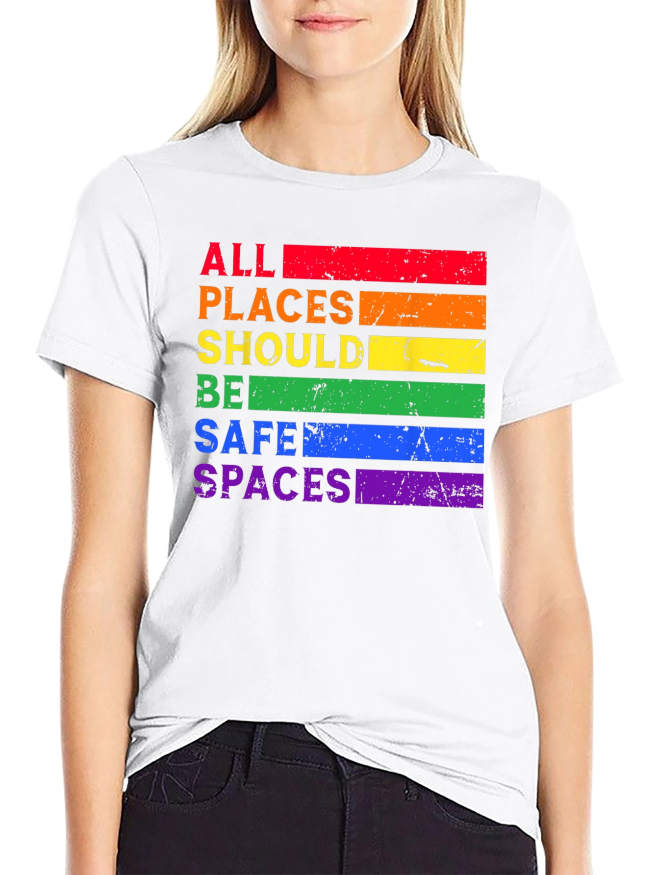 Rainbow All Places Should Be Safe Spaces T-Shirt