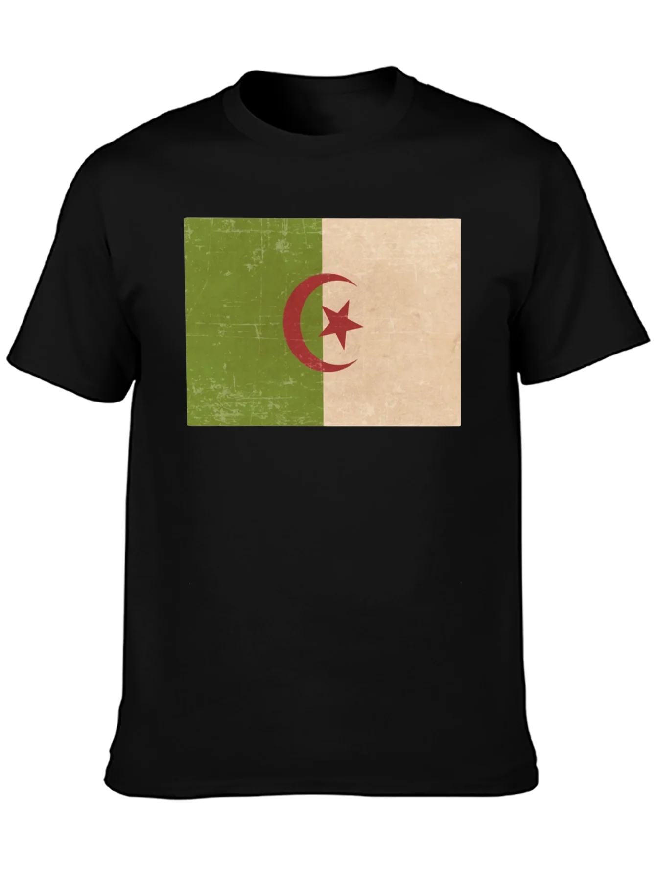 Algeria Flag T-Shirt - Black Cotton Tee