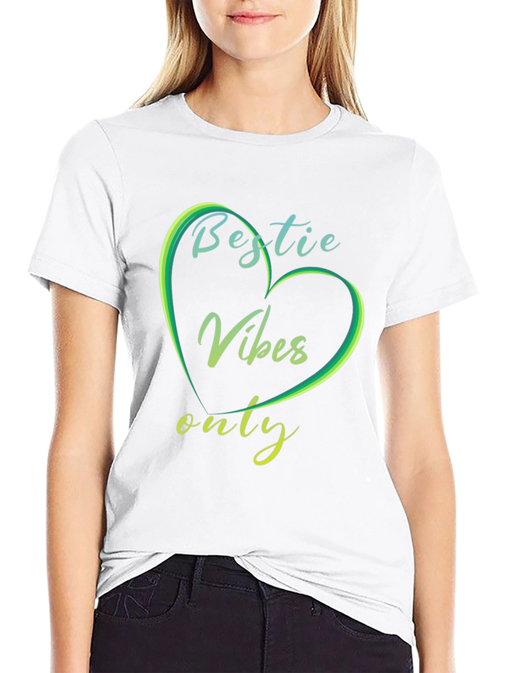 Bestie Vibes Only Graphic Tee - Trendy Casual Shirt