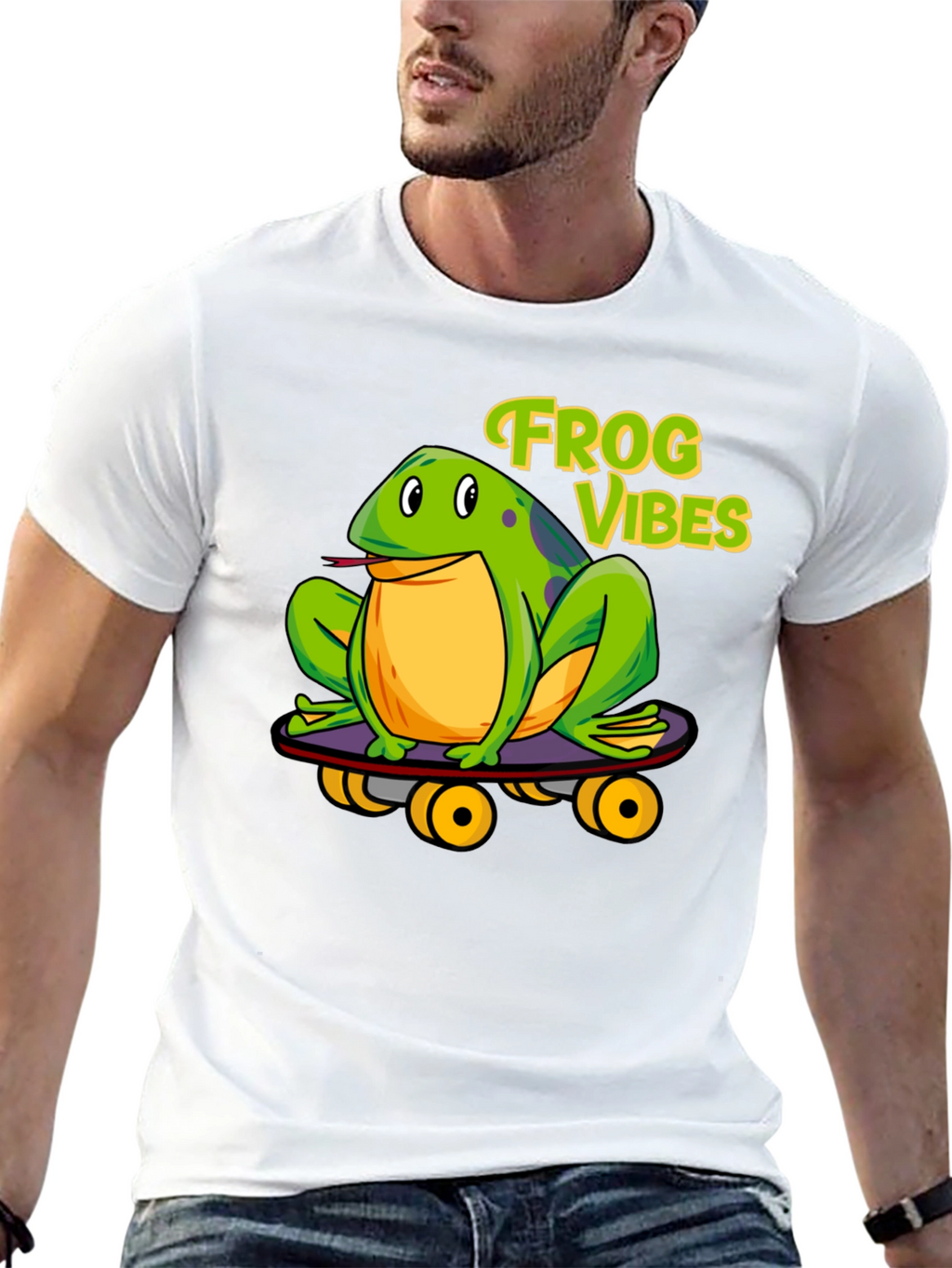 Frog Vibes Skateboarder Graphic Tee
