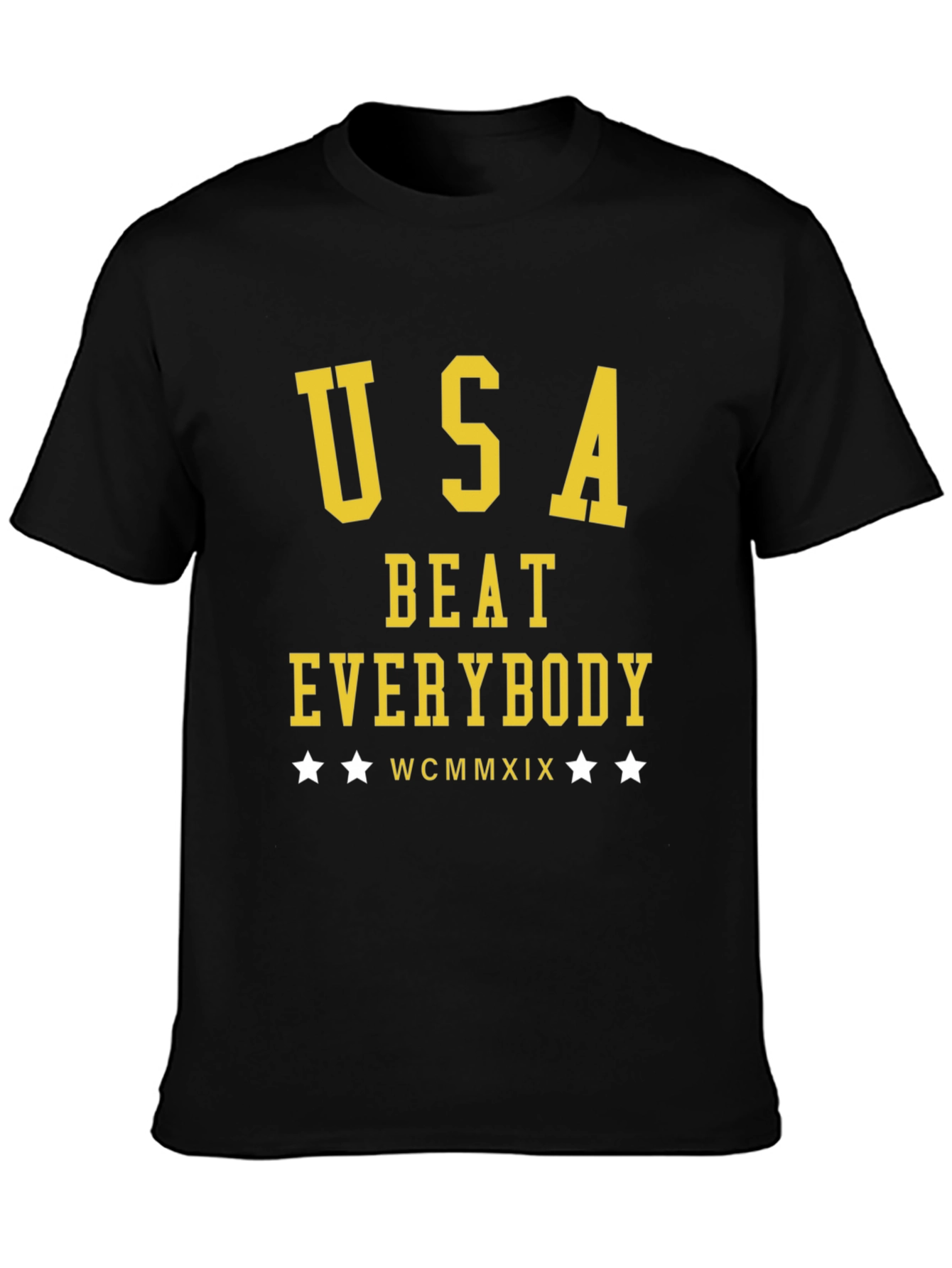 USA Beat Everybody T-Shirt - Black Cotton Tee
