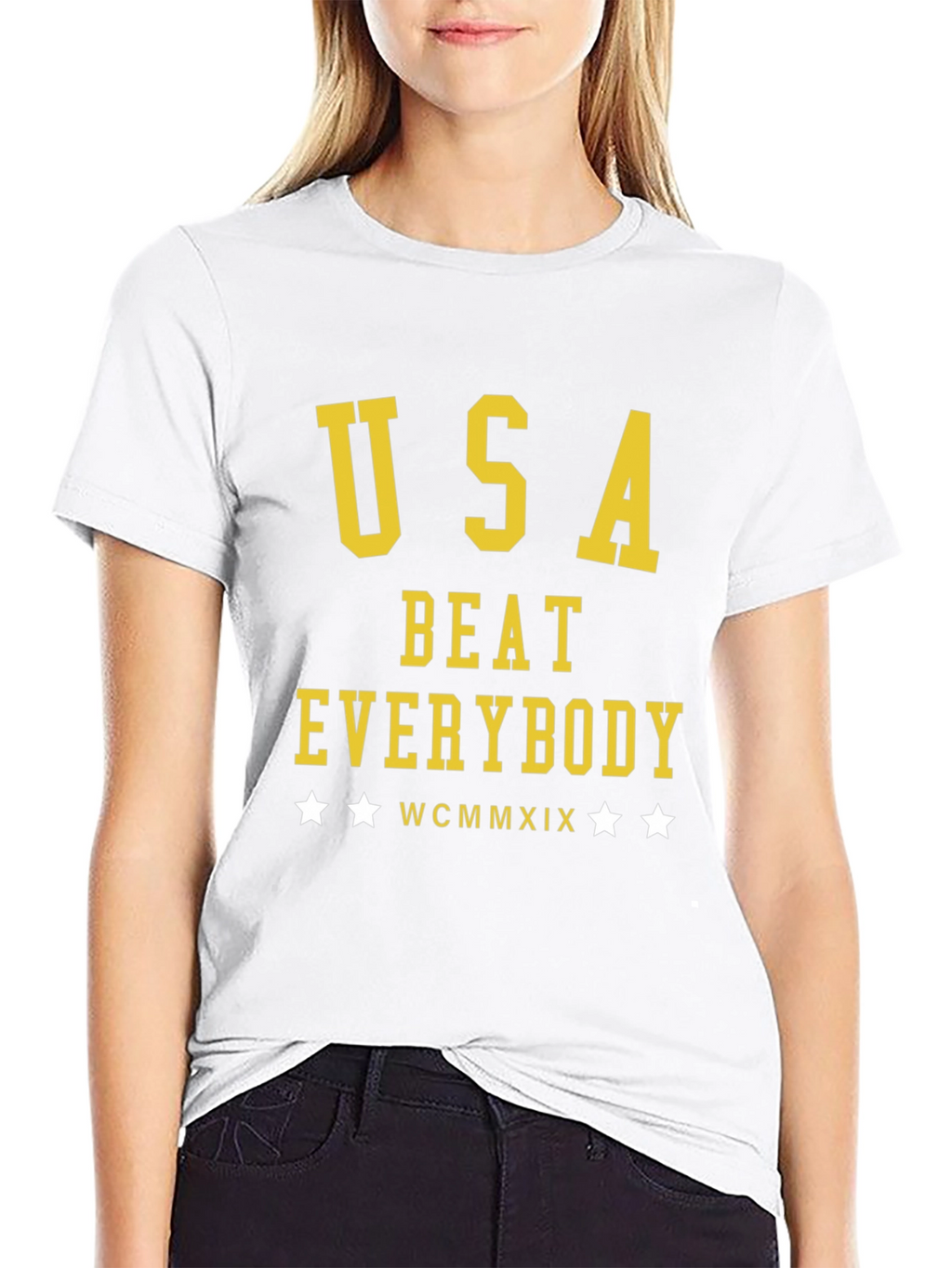USA Beat Everybody T-Shirt - Black Cotton Tee