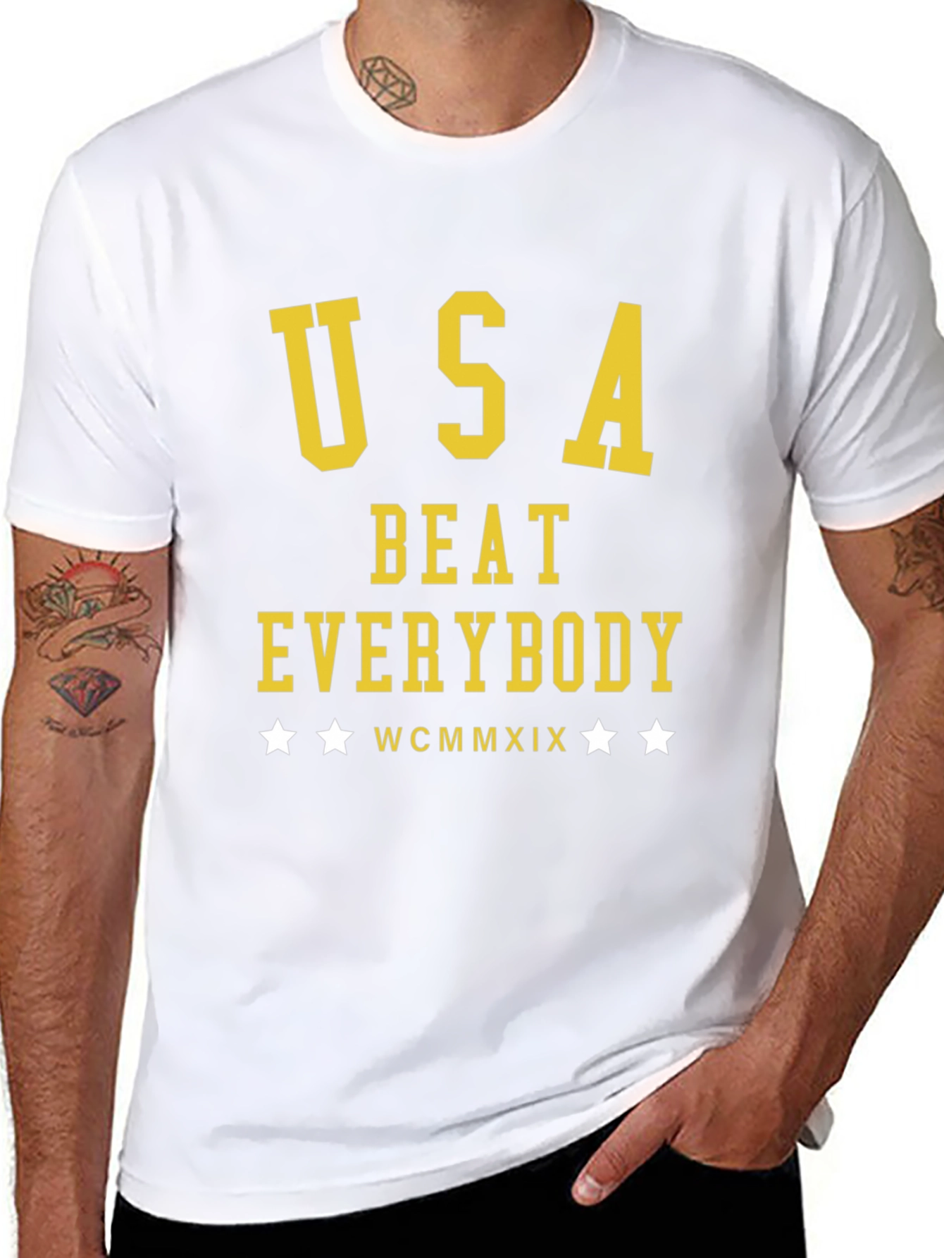 USA Beat Everybody T-Shirt - Black Cotton Tee