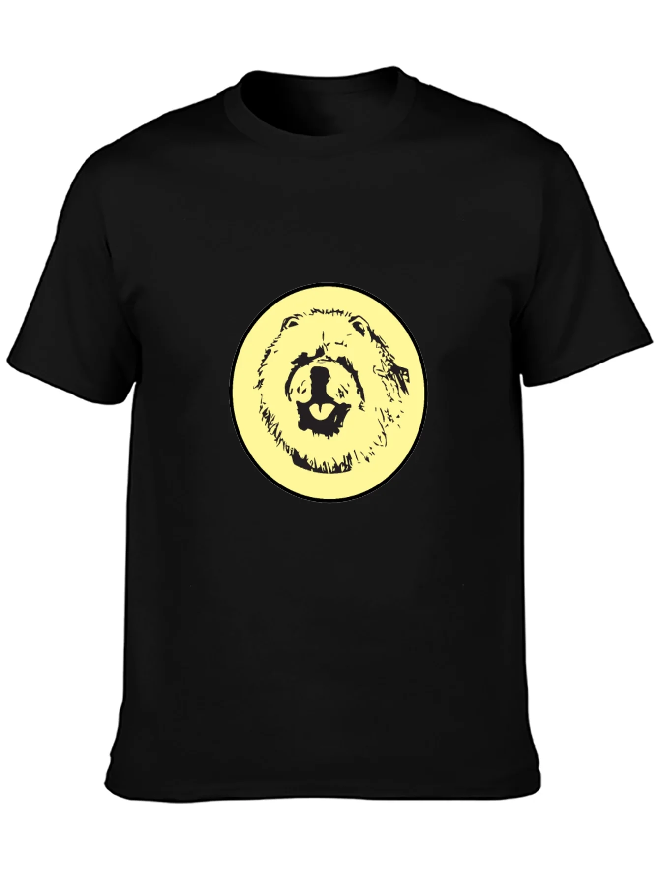 Black T-Shirt with Dog Design