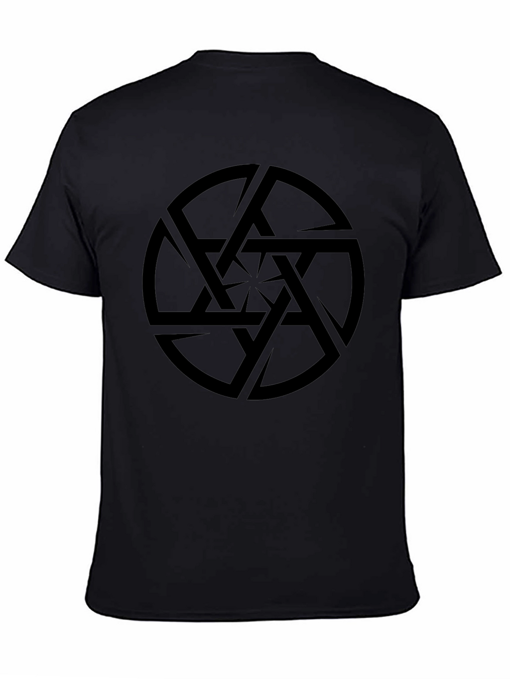 Abstract Geometric Design Black T-Shirt