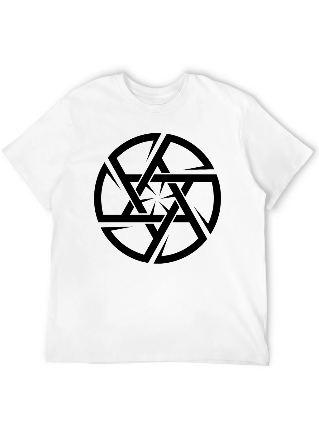Abstract Geometric Design Black T-Shirt