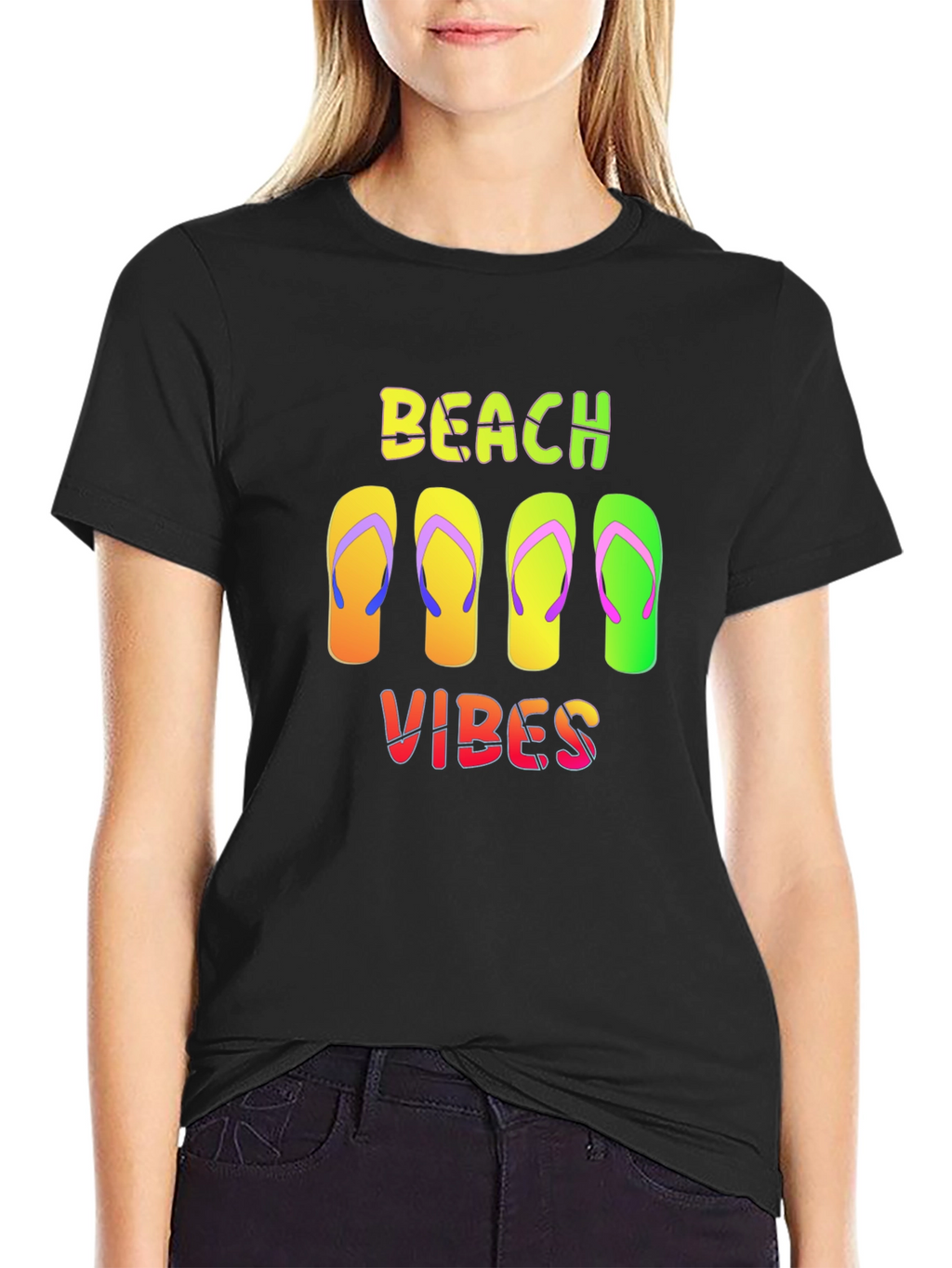 Beach Vibes Flip Flop Graphic Tee - Summer Ready