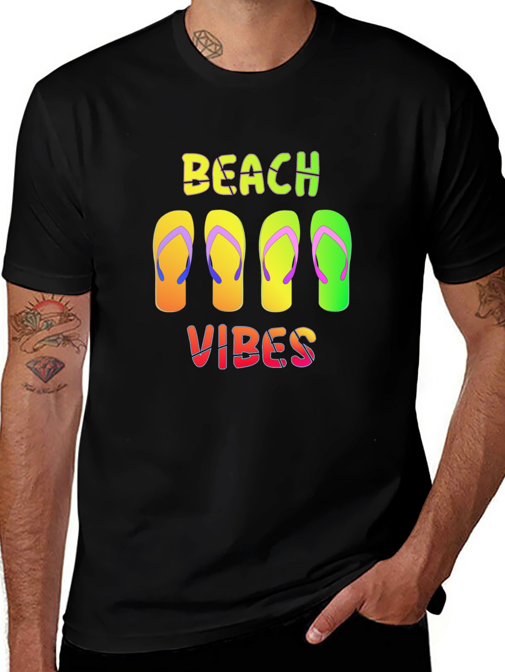 Beach Vibes Flip Flop Graphic Tee - Summer Ready