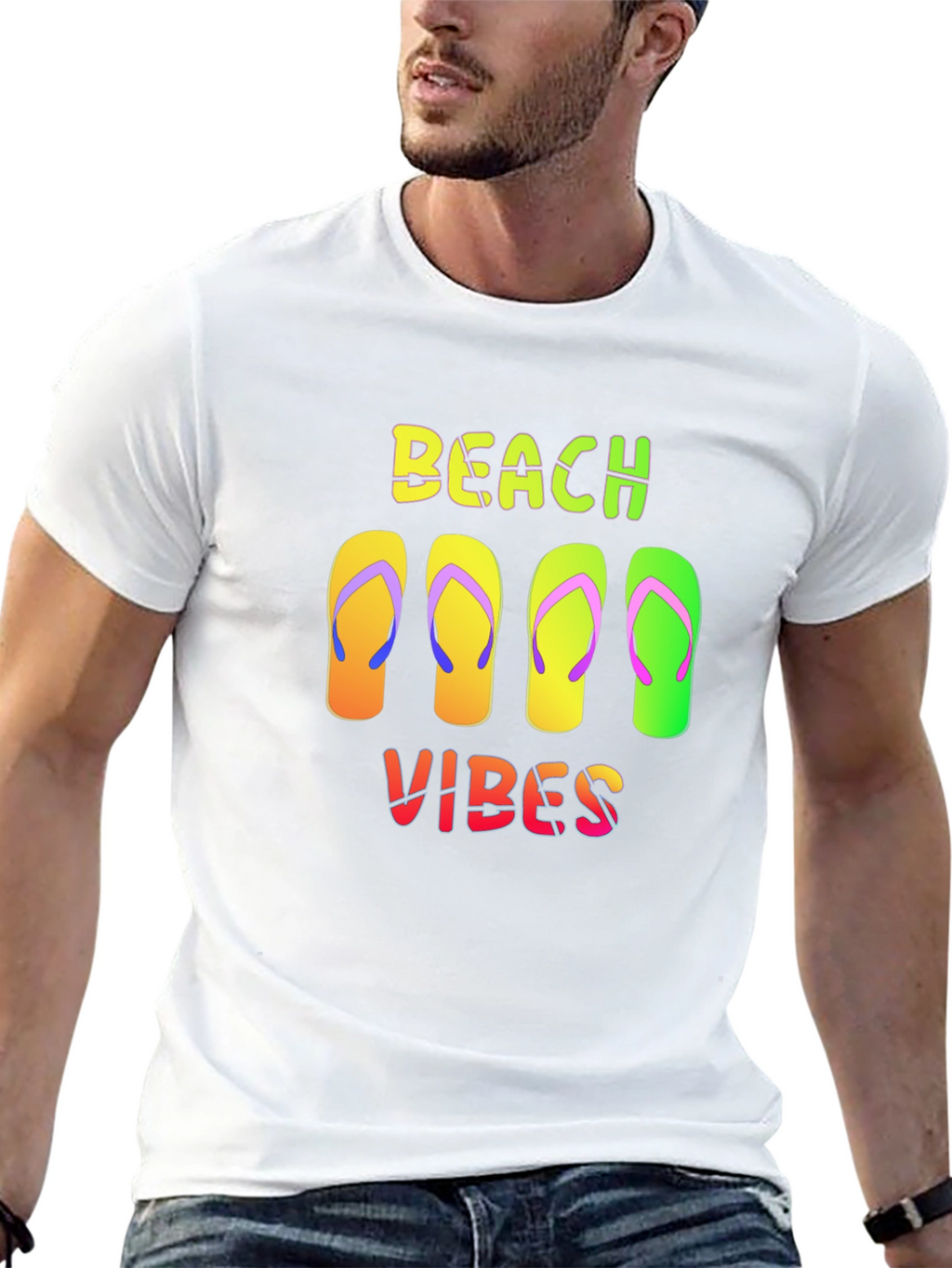 Beach Vibes Flip Flop Graphic Tee - Summer Ready