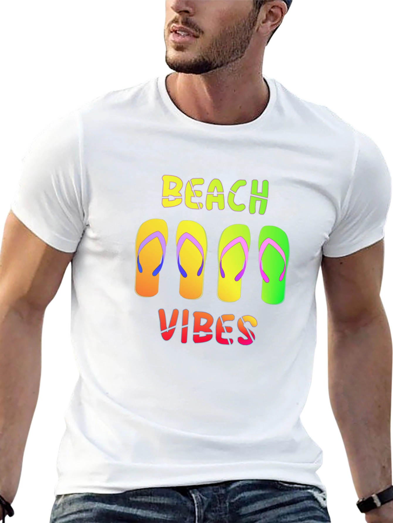 Beach Vibes Flip Flop Graphic Tee - Summer Ready