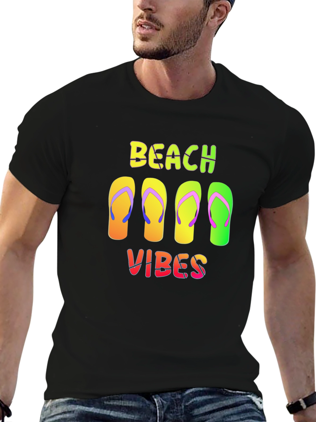 Beach Vibes Flip Flop Graphic Tee - Summer Ready