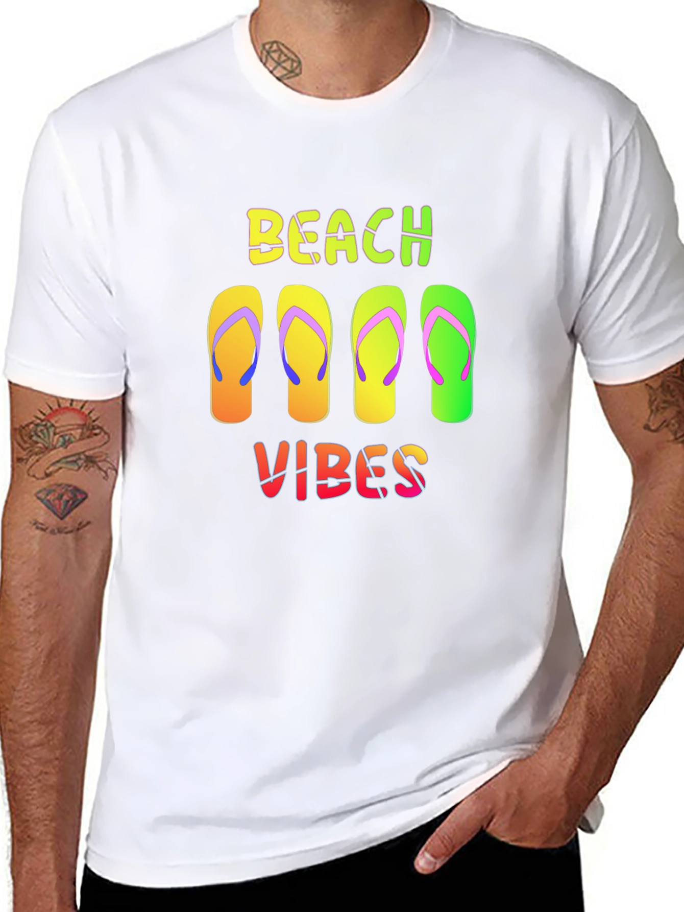 Beach Vibes Flip Flop Graphic Tee - Summer Ready