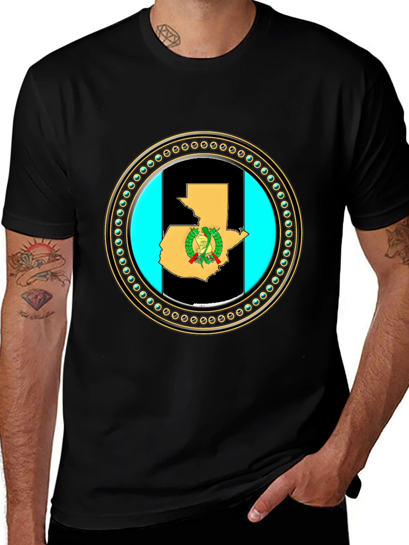 Guatemala Flag Map T-Shirt