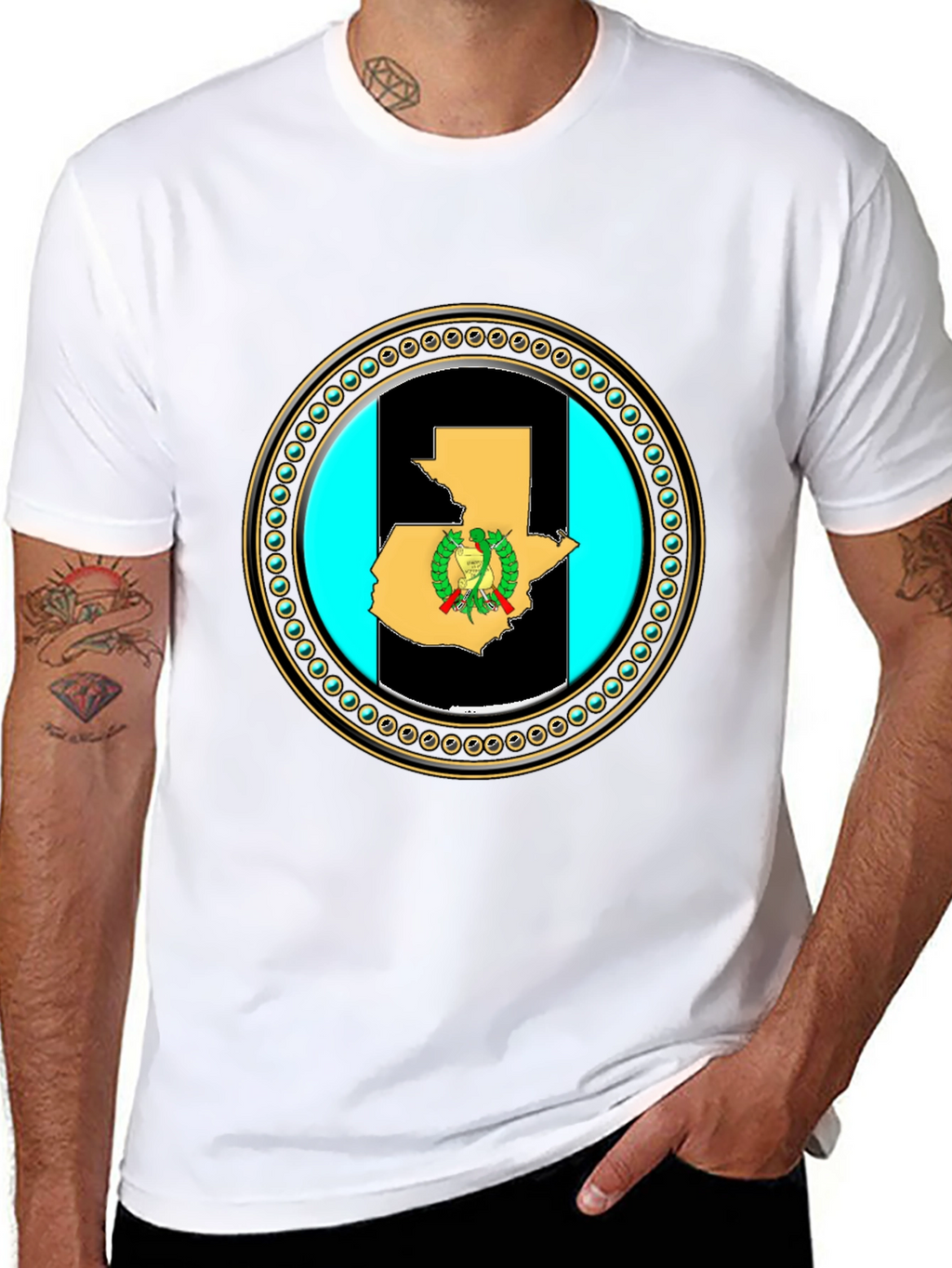 Guatemala Flag Map T-Shirt