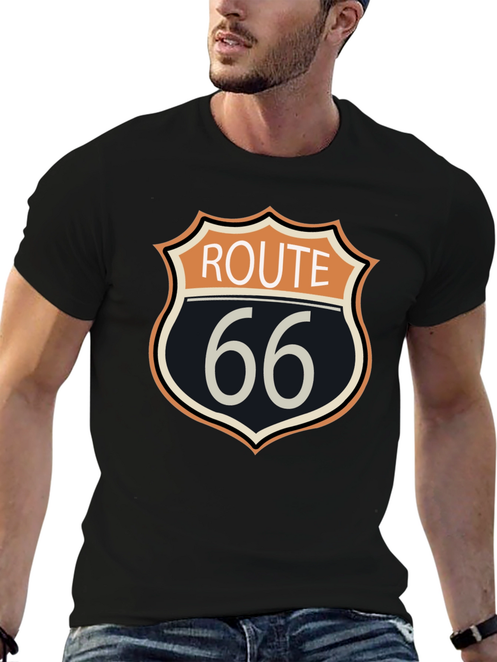 Route 66 Graphic T-Shirt - Classic Americana Design