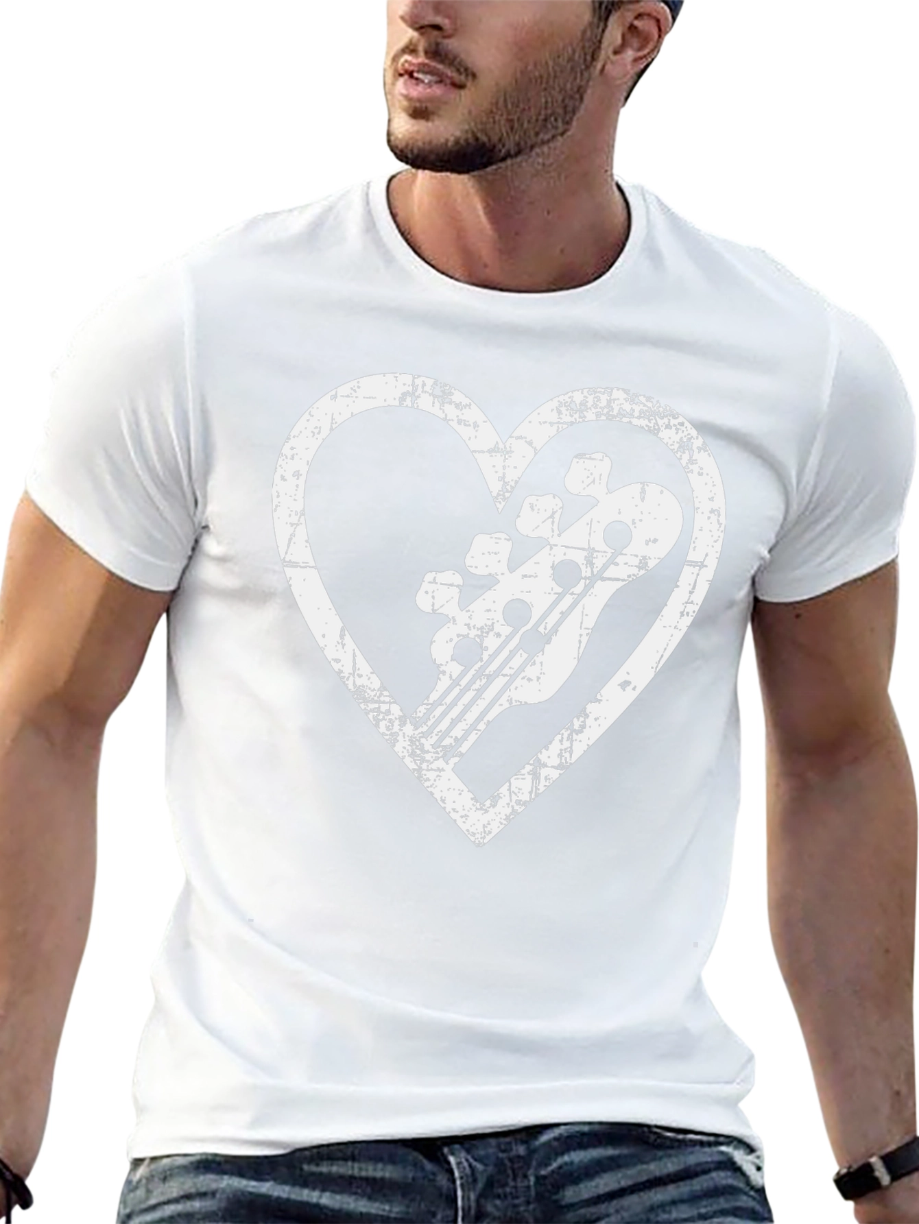 Bass Guitar Heart Graphic Tee - Musician T-Shirt
