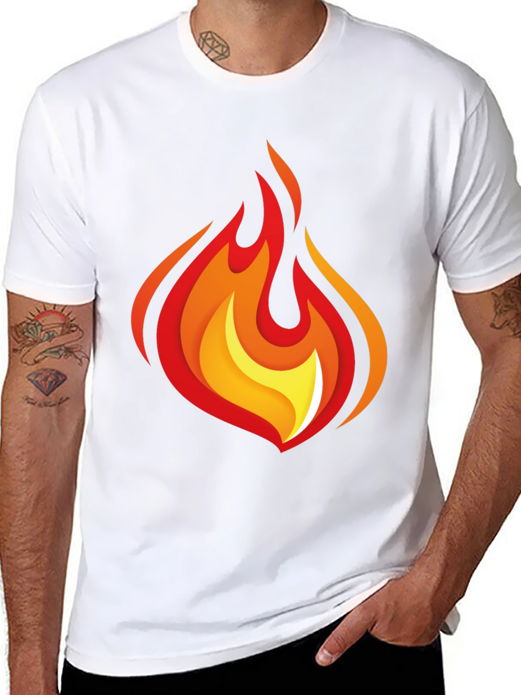 Flaming Hot Graphic Tee - Black Cotton Comfort