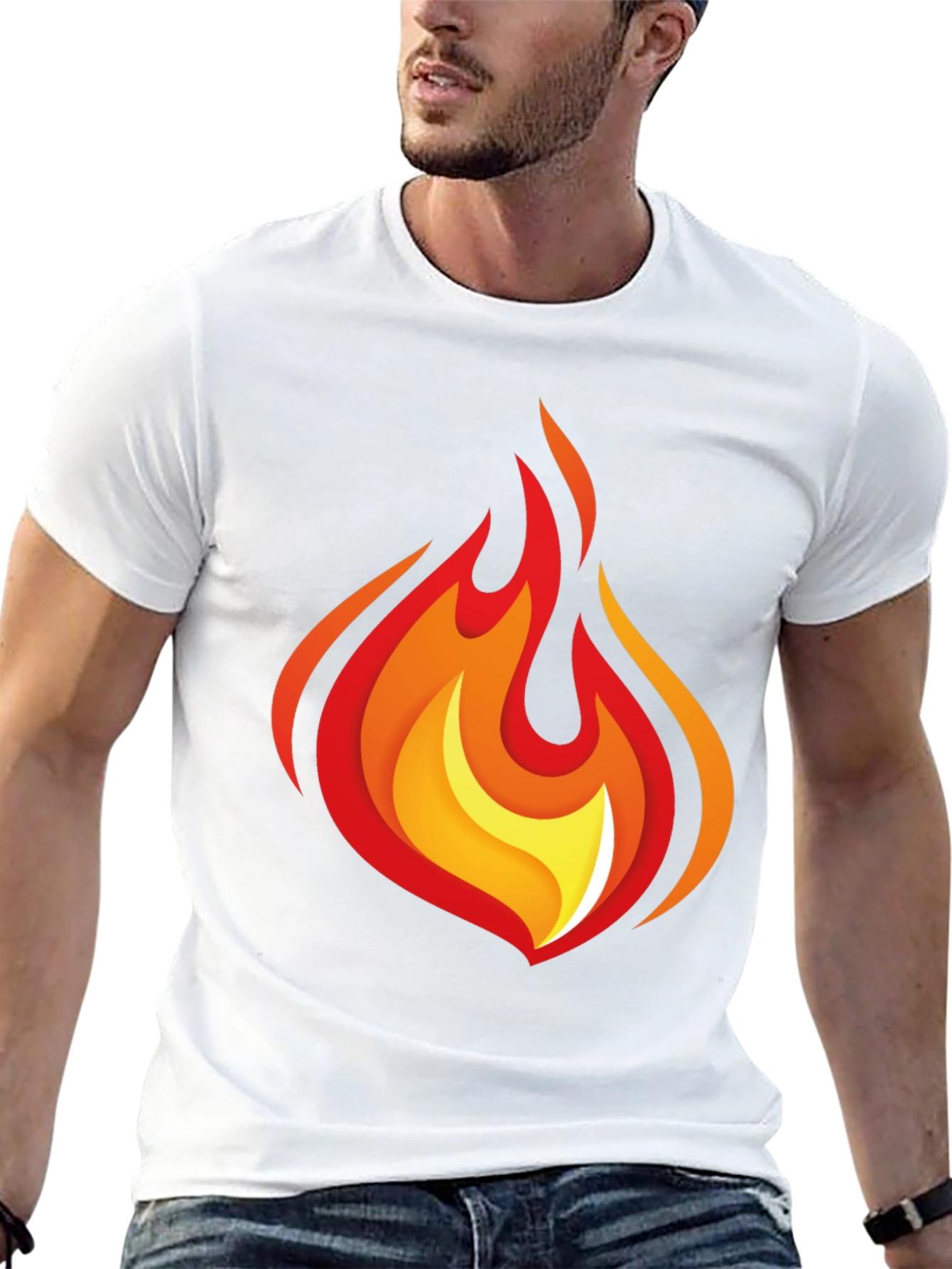 Flaming Hot Graphic Tee - Black Cotton Comfort