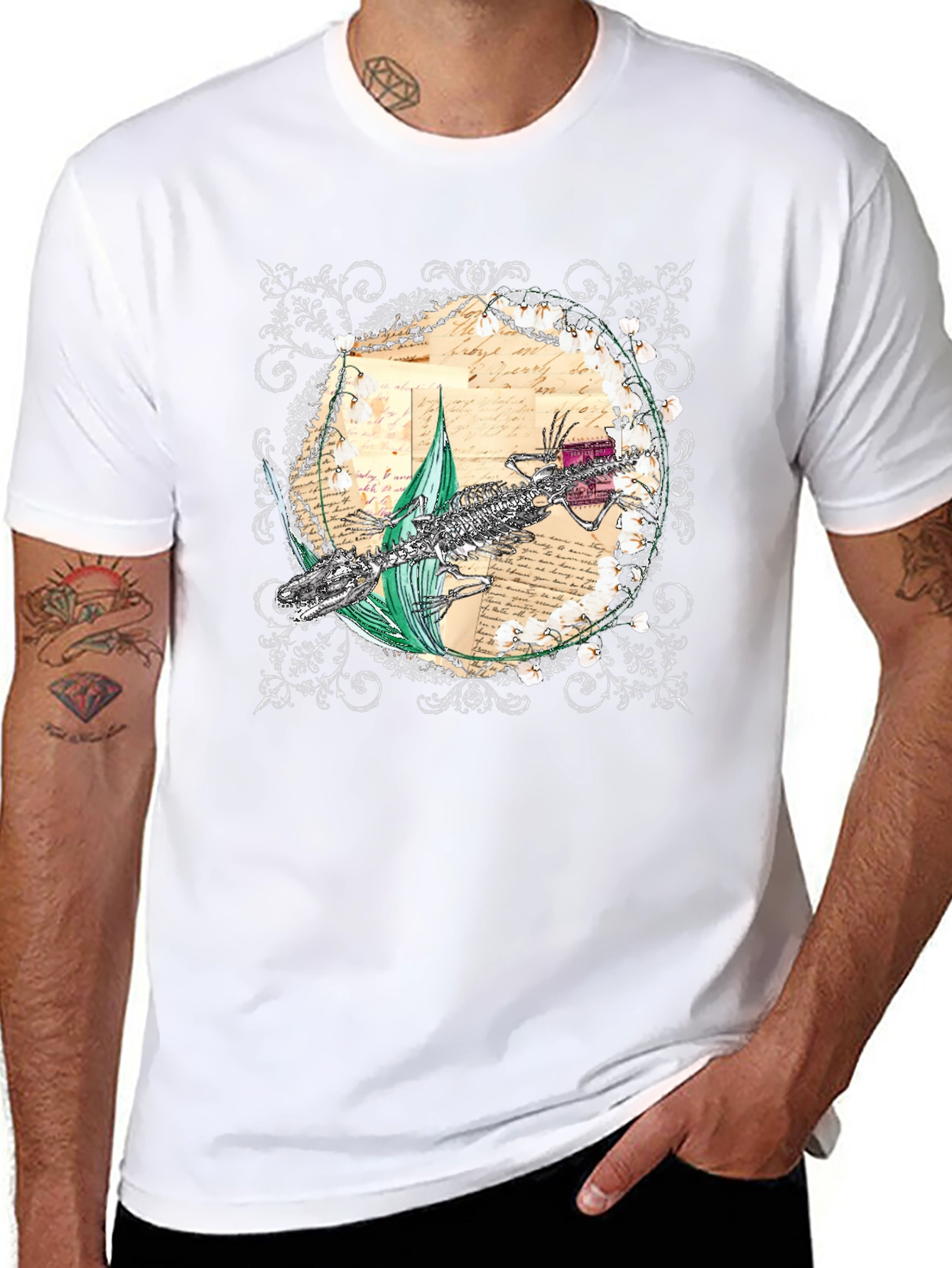 Gothic Alligator Skeleton T-Shirt