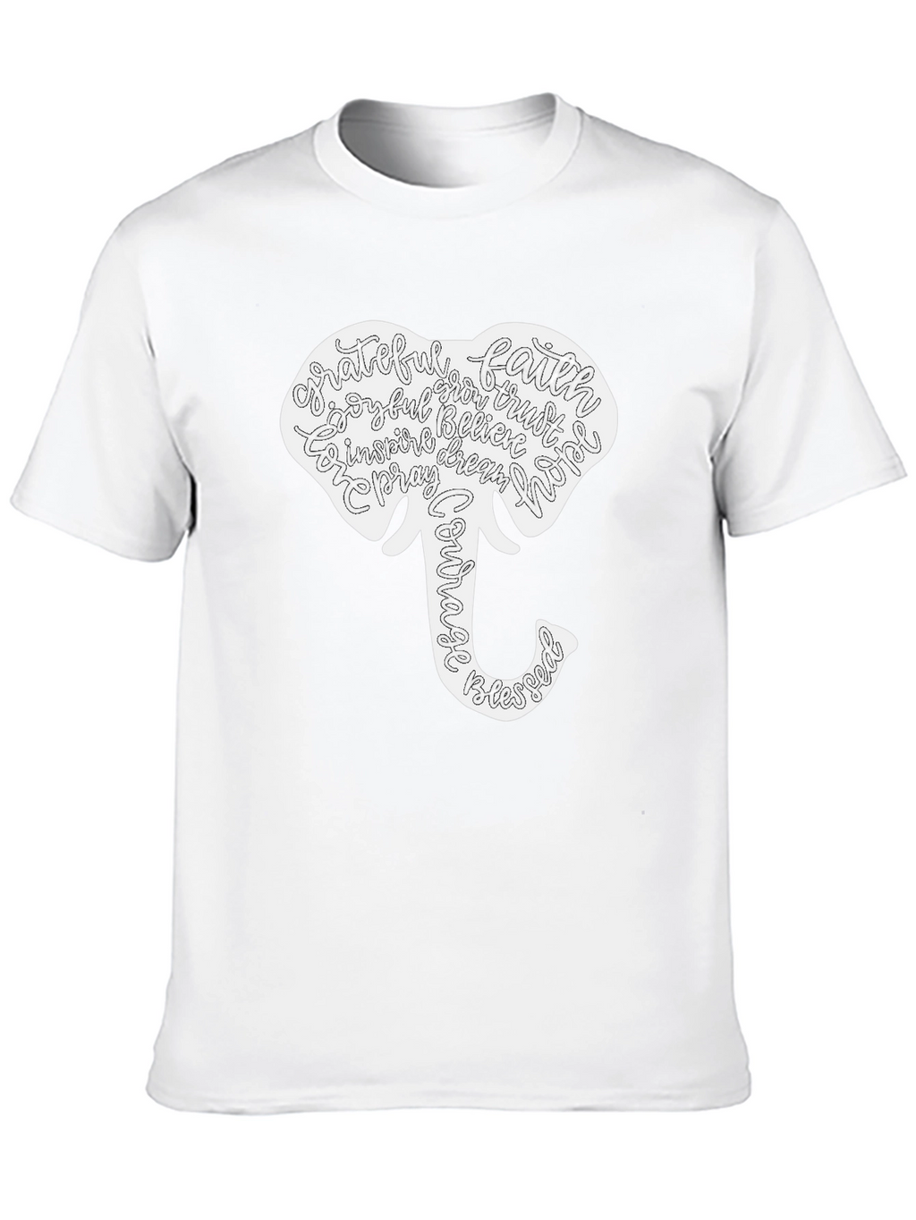 Elephant Word Art Graphic T-Shirt