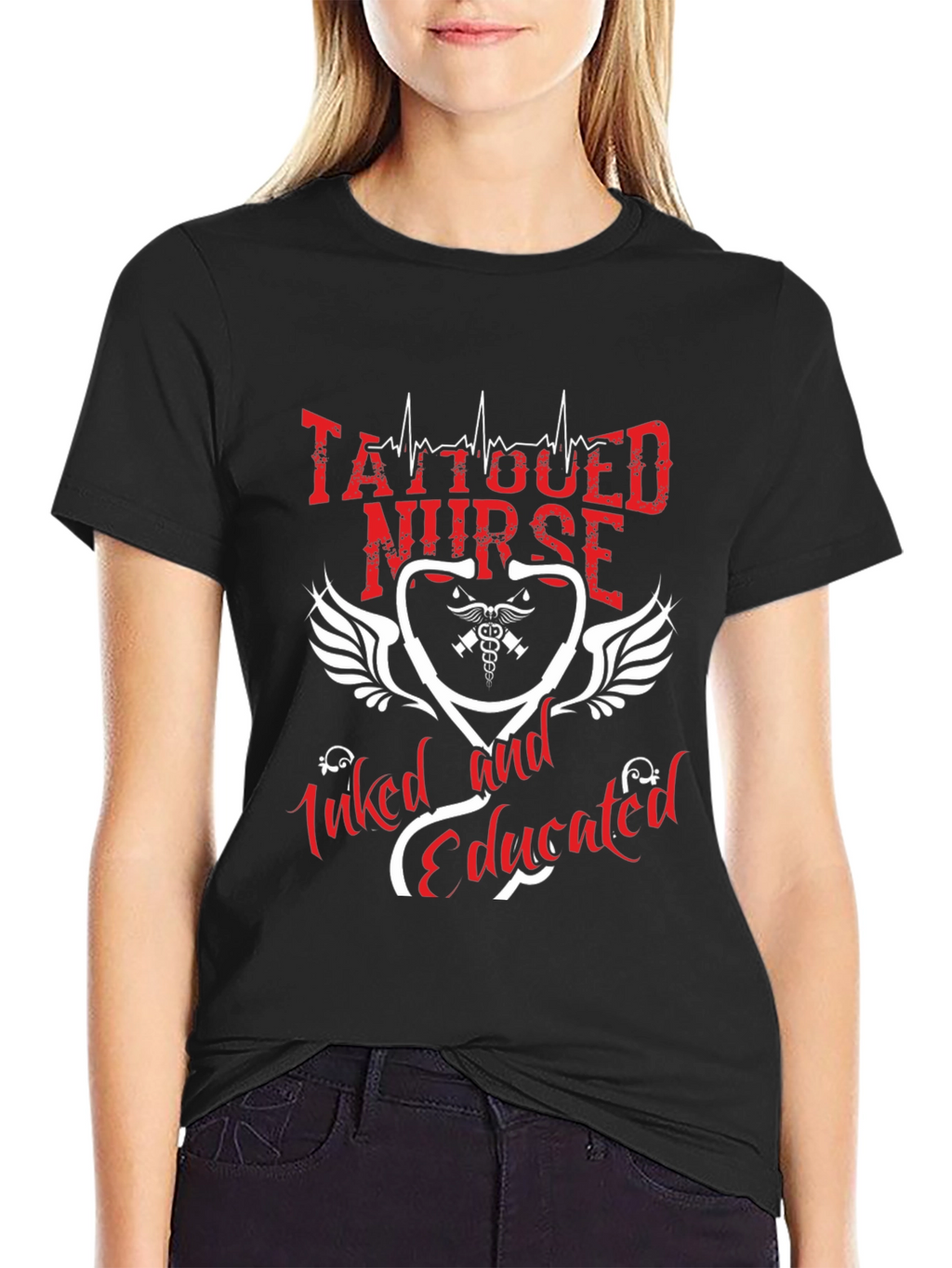 Tattooed Nurse T-Shirt - Inked and Educated Graphic Tee